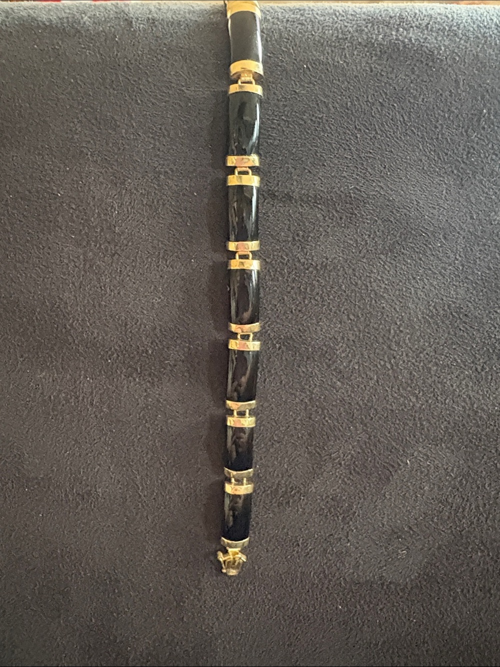 Source Unknown Black and Gold Segmented Bracelet for Women